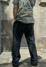 new arrival ssaint louis dirty old graffiti printed drawstring sanitary pants casual sport pants unique default style 6152