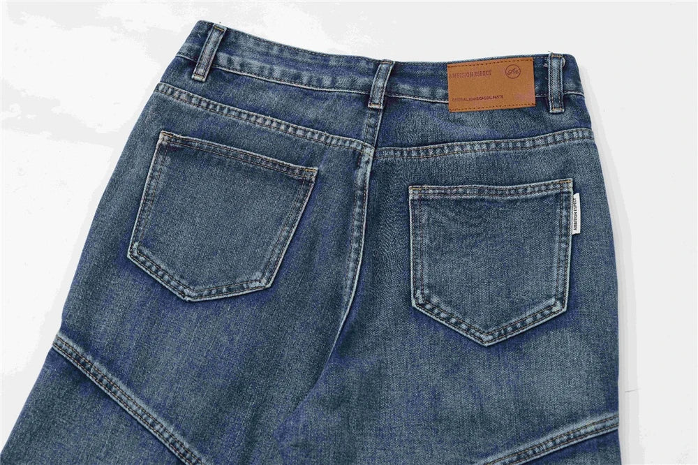 2024 multi pocket jeans vintage mens harajuku cargo denim pants retro hip hop straight loose jean pants 1 unique cargo style 133