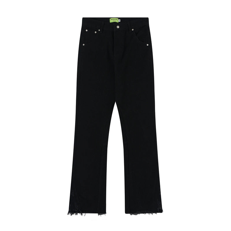 high street micro flare denim pants slim white jeans overall mens fashion casual vibe relaxed solid color washing jeans pants unique jeans style 2011