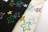 Hip Hop Zip Up Hoodie Jacket Y2K Star Embroidered Fleece Hooded Coat 2