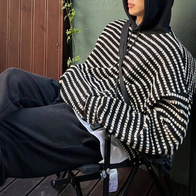 retro flame hoodie, high-street style, oversized streetwear hoodie for men, urban techwear fashion