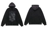 Men Hip Hop Hoodie Streetwear Vintage Skeleton Skull Devil Print Distr