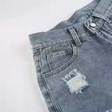 streetwear straight pants ladies ripped jeans mid waist loose wide leg pants ladies jeans y2k summer high street cargo pants unique cargo style 2743
