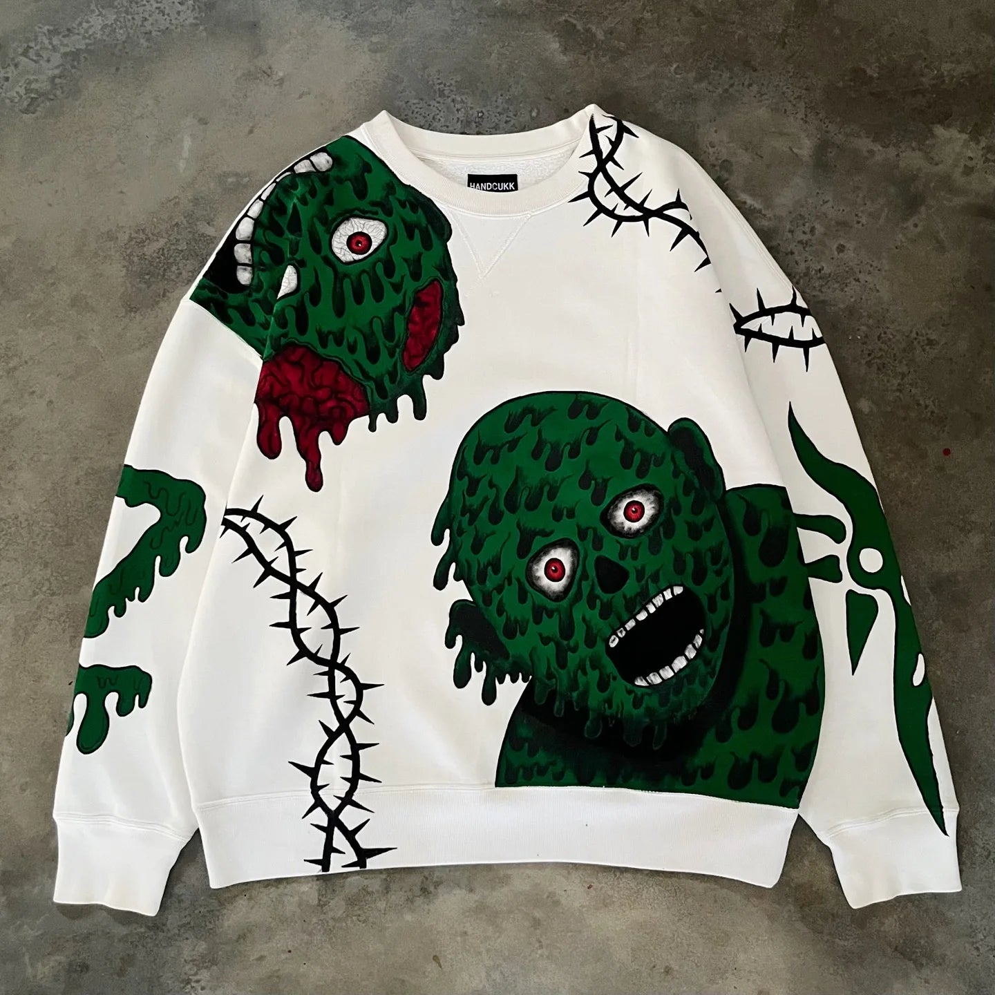 y2k fire graphic sweater, edgy streetwear for bold fashion-forward winter outfits, mens fashion layer for modern streetwear c