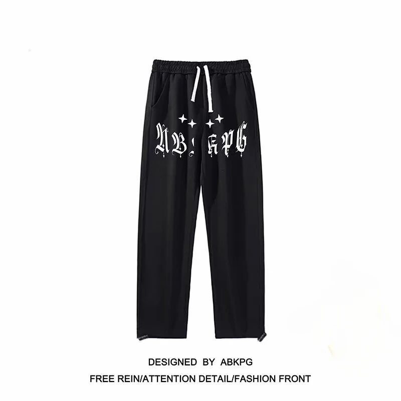 2024 autumn man pants cotton graphic black sweatpants s 5xl men clothing harajuku high street joggers new unique joggers style 4230