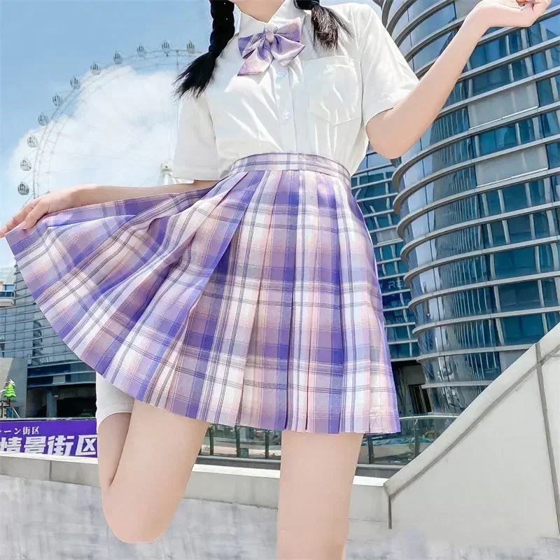 Japanese Korean Student Short Sleeve Sexy Jk Uniform Set High School Clothes Pleated Skirt Girl Seifuku Dress Cosplay Schoolgirl