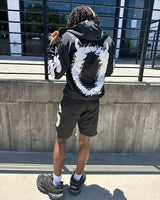 Trendy Brand Street Fashion Letter Anime Print Zipper Hoodie Y2K Goth