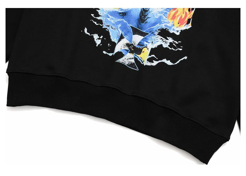 glitchcore melting smiley featuring rainbowtouches hoodies mens streetwear for men pattern printed hip hop high street coat cotton vintage superior quality black