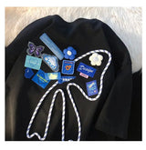Harajuku Vintage t-shirt – Super Chic Appliques Butterfly Bow Creative T Shirts Sweet G