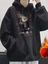 Autumn Funny Bear Graphic Hoodies Men 2024 New Hip Hop Fashion Hooded