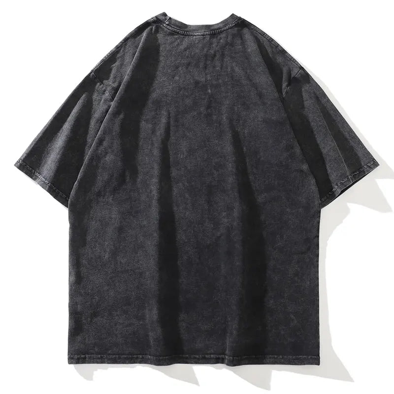 Harajuku Oversized Shirt – Distressed Oversize T Shirt Streetwear Japanese Anime Eyes P – Urban Streetwear for Men & Women