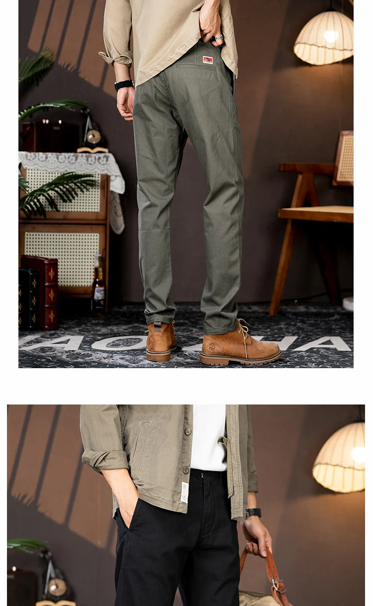 men business casual fashion pure cotton commute pants japanese streetwear amikaji fashion straight cargo pant trouser unique cargo style 2019