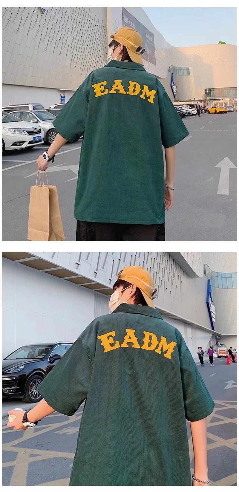 Glitchcore Barcode glitch – Korean Fashion Embroidery Polo T Shirt High Street Short Sle