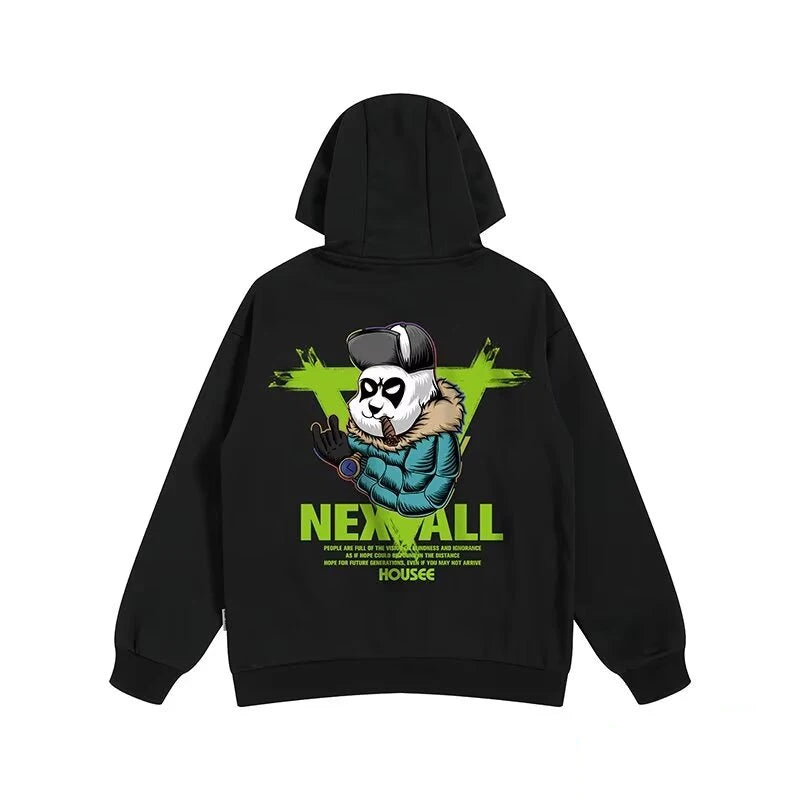 Autumn Punk Panda Printed Hoodie For Men New In Harajuku Fashion Fleece