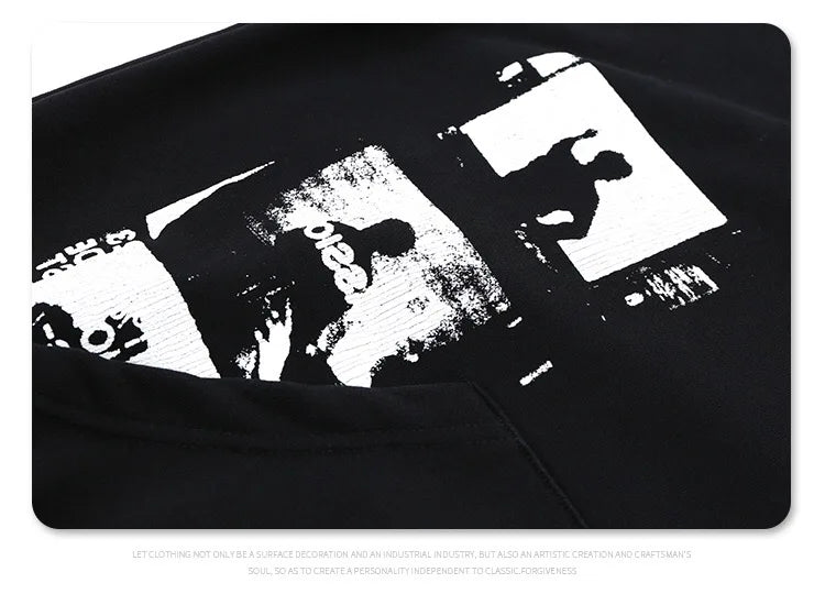 Grunge goth hoodie with rebellious street punk influence