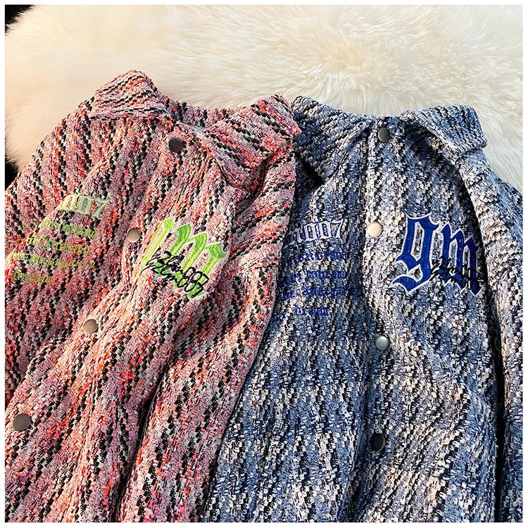 graphic essential fashion american-retro-plaid-jacket-korean-trend-couple-jackets-embroidery-design-unisex-outerwear-loose-plus-size-mens-coat design streetwear wear urban style print hip - unisex image quality casual 1852e6 everyday style high hop oversized fit material premium streetwear design ID e4a64
