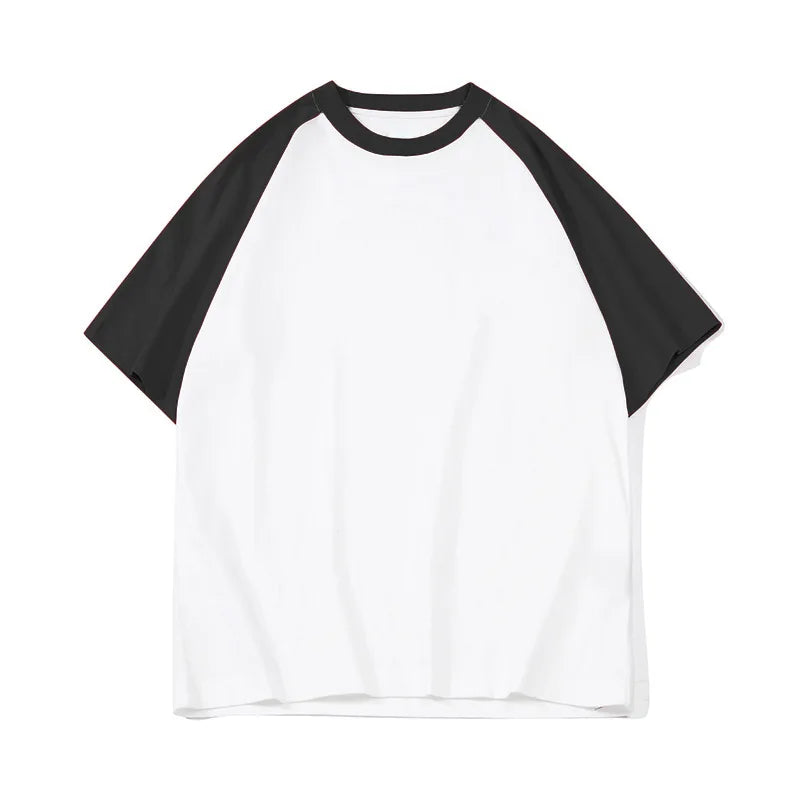 Cyberpunk Chrome logo – 220G Heavyweight T Shirt Patchwork Color Short Sleeved Mens