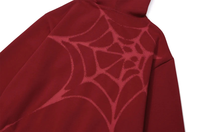 trapwear vintage anime featuring fashion spider web printed hoodies unisex hip hop y2k sweatshirt streetwear mens casual hooded autumn warm loose tops hoodies
