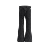 american ro black washed frayed flared jean high street trend personality vintage slim fit flare denim pants cleanfit distressed unique jeans style 45