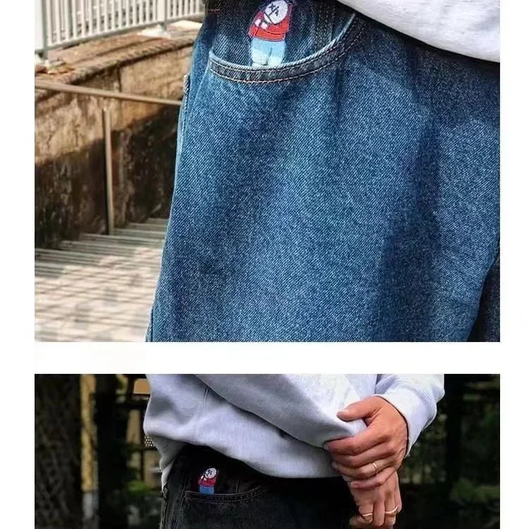 hot sell big boy embroidery men y2k basketball skate men 2024 new in harajuku denim shorts streetwear baggy jeans men clothing unique jeans style 4825