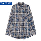 Trapwear Broken heart – Vintage Plaid Shirt 2024 Tie Dyed Tassel T Shirt Long Sleeve