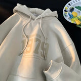 Winter New Korean Men's Hooded Sweatshirt New Niche Ins Harajuku Style Personality Loose Casual Y2K Couple Thickened Jacket Top
