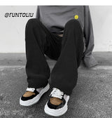 spring brown black corduroy pants men fashion retro casual pants men streetwear loose hip hop straight pants mens trousers m 2xl unique default style 3766