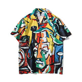 Dark Icon Graffit Hawaiian Shirt Men Vintage Street Men's Shirts Summer Beach Holiday Male Shirt Blouse
