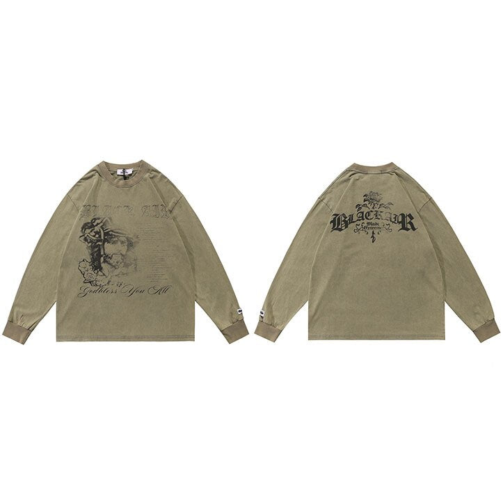 "Retro Rose" Unisex Men Women Streetwear Graphic Sweatshirt Daulet Apparel