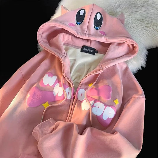 American Fashion Trend Pattern 3D Zipper Hoodie Women Street Y2K New Hoodies