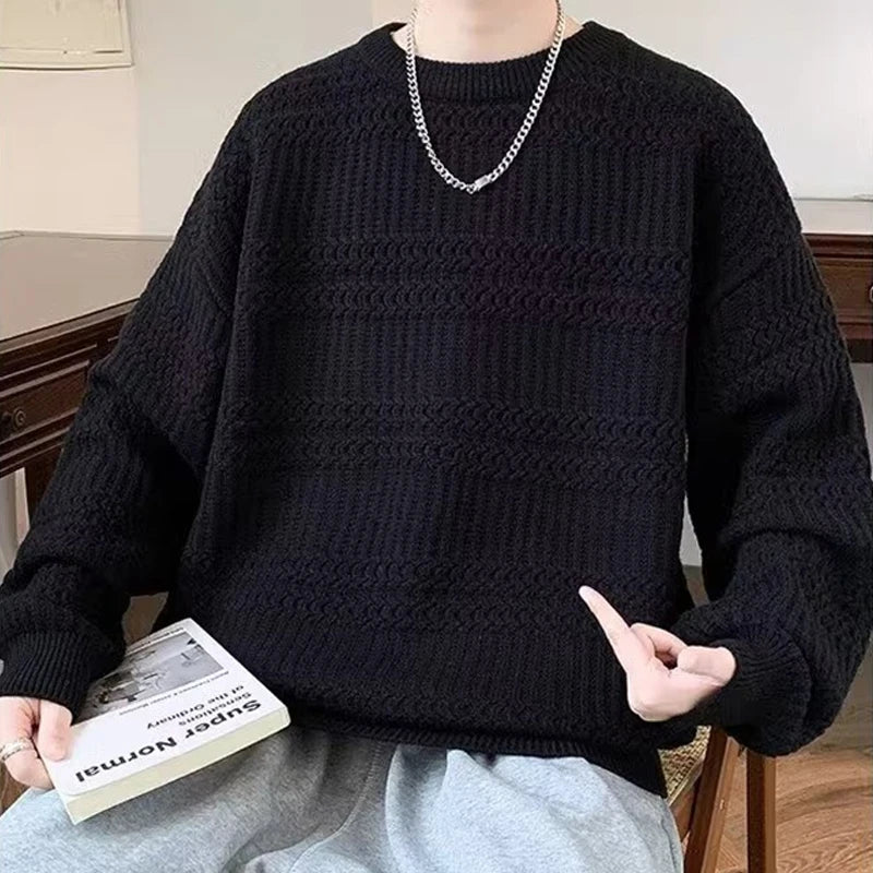 bold fire sweater, layered fit piece, aesthetic soft knit grunge sweater for cozy streetwear