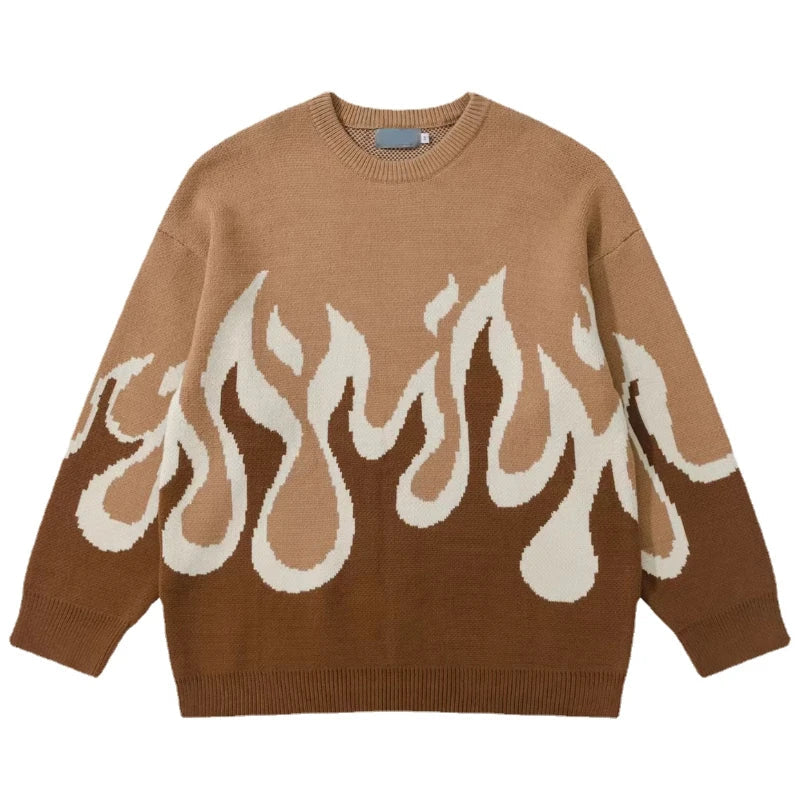 grunge pullover streetwear, modern knitwear, cozy fashion fit, stylish street outfit, modern aesthetic appeal