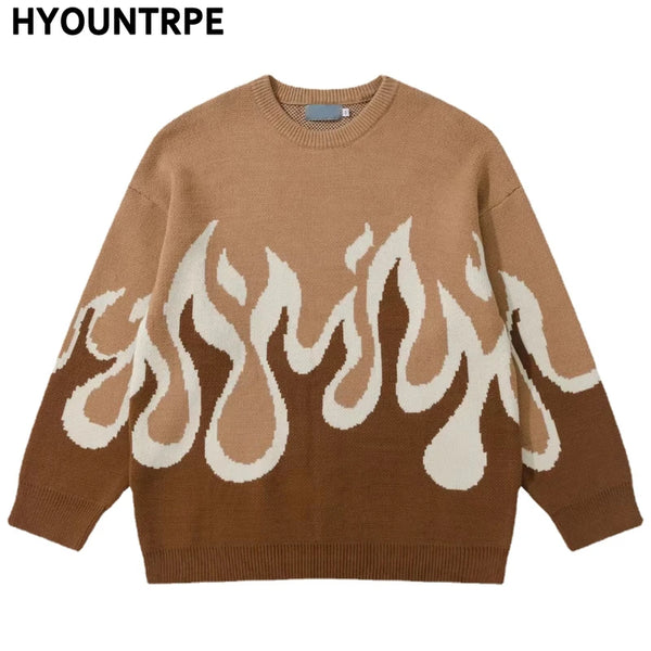 grunge pullover streetwear, modern knitwear, cozy fashion fit, stylish street outfit, modern aesthetic appeal