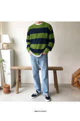 grunge knit pullover for fall and winter, oversized aesthetic with urban style, mens fashion layer for modern streetwear coll