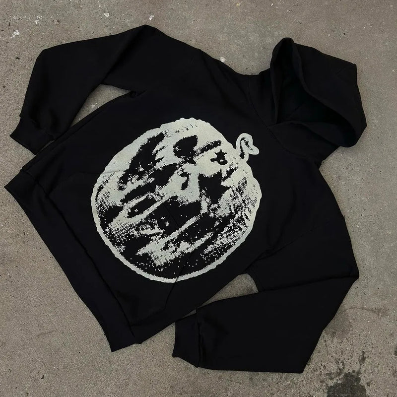 graphic fire pullover hoodie with oversized urban fit, trending menswear style, ideal for men’s fashion and seasonal streetwe