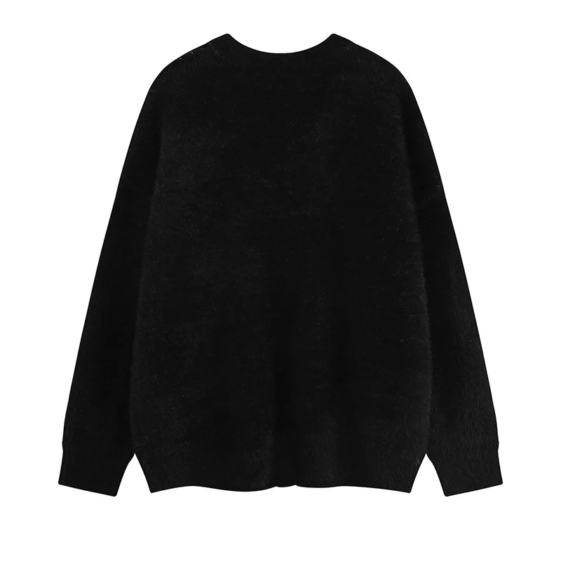 y2k knitted sweater, photo-ready sweater, cozy fashion fit, stylish street outfit, modern aesthetic appeal