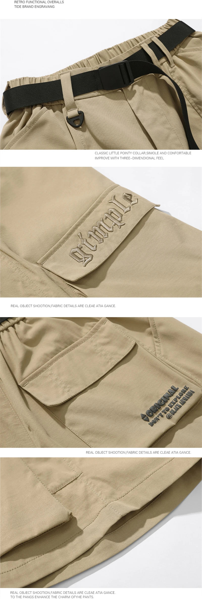 summer new american retro cargo shorts for men casual multi pocket baggy y2k shorts streetwear hip hop embroidery short cargo unique cargo style 301