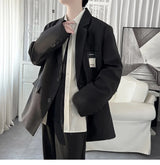 Autumn Men's Casial Suit Coat Chic Slightly Loose Solid Color Blazers Korean Style Fashion Simple Versatile Handsome Niche Suit