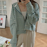 Autumn And Winter New Korean Style Ins Casual Sports Style Striped Hoo