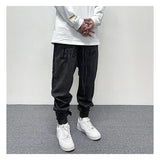 hip hop loose fit elastic waist pants fashion paisy ankle pants mens casual letter embroidery drewstring sportwear pants joggers unique joggers style 3529