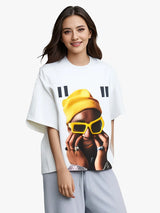 bold anime sketch tee with glitch chaos blocks and pastel blur