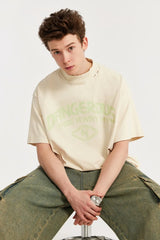 Harajuku Aesthetic piece – Japanese Loose Turtleneck Mens Printed Short Sleeved T Shirt