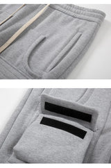mens high street loose fit elastic waist pants winter warm fleece pants bottons hip hop drawstring sportwear sweatpants joggers unique joggers style 3063