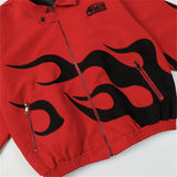 Zip-up oversized vintage graffiti hooded bomber