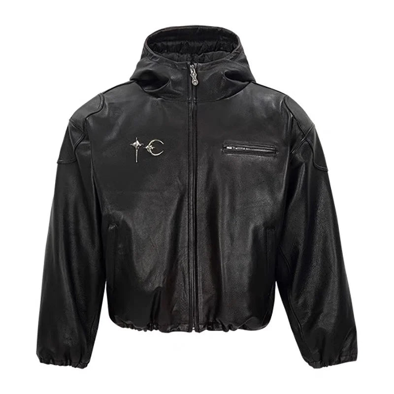 New 2024 Men Metal THUG CLUB Pu Leathers Zippers Bomber Coats & Jackets / Down Shirts Cotton Warm Winter Size 1 2 3 #745 stre - variant style a7c04b for streetwear fashion