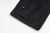 detachable button black washed baggy jeans for men straight harajuku ropa hombre loose denim trousers oversized cargo pants unique cargo style 619