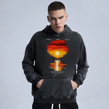 vaporwave melting smiley featuring mens oversize long sleeve washed double zipper cardigan hoodies loose plus plush gradient womens hooded pullovers winter