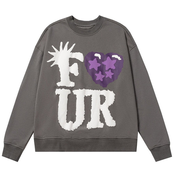 "Purple Heart" Unisex Men Women Streetwear Graphic Sweatshirt Daulet Apparel