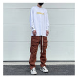 mens high street loose fit elastic waist pants winter warm fleece pants bottons hip hop drawstring sportwear sweatpants joggers unique joggers style 3052