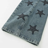 mens high street stars embroidery denim jean pants casual loose straight jeans hip hop y2k unisex pants streetwear joggers unique joggers style 3923